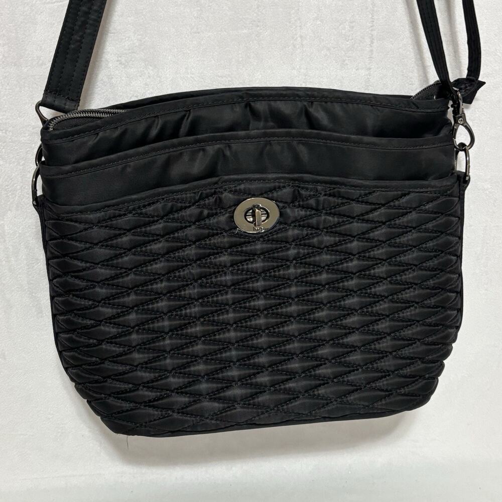 LUG Adagio Quilted Shoulder Bag Purse Convertible Black